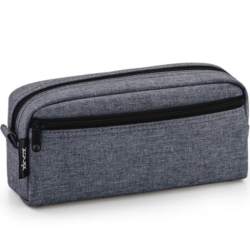 Xincx Big Capacity Pencil Case, Multi-colored Pen Pouch, Cosmetic Bag with Zipper - Navy Blue - Image 1